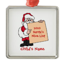 Customizable Santa's Nice List Ornament - Whi