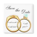 Customizable Save The Date Rings Fridge Magnets