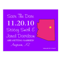 Customizable Save the Date State - ARIZONA postcards