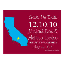 Customizable Save the Date State - CALIFORNIA postcards