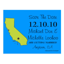 Customizable Save the Date State - CALIFORNIA postcards