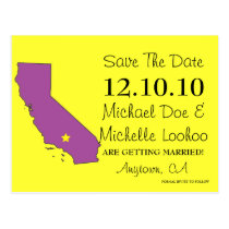 Customizable Save the Date State - CALIFORNIA postcards