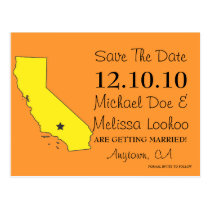 Customizable Save the Date State - CALIFORNIA postcards
