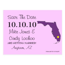 Customizable Save the Date State - FLORIDA postcards