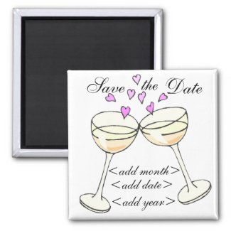 Customizable Save The Date Toast magnet