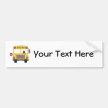 Customizable School Bus Bumper Stickers