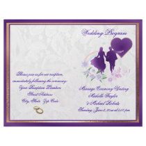 Customizable Shades of Lavender Wedding Program Flyer