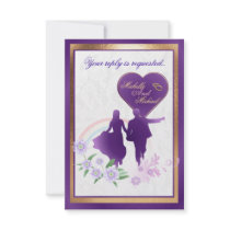 Customizable Shades of Lavender Wedding RSVP Card Personalized Invitation