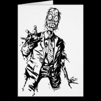 Customizable Shambling Zombie Greeting Cards cards