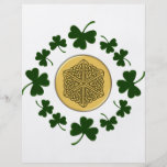 CUSTOMIZABLE!  Shamrocks - Gold Irish Celtic Full Color Flyer