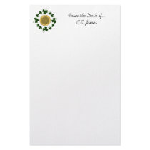 CUSTOMIZABLE!  Shamrocks - Gold Irish Celtic Custom Stationery