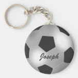 Customizable Silver Soccer Ball keychains
