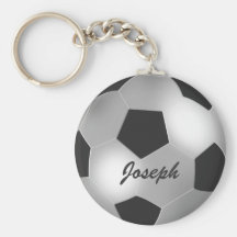 Customizable Silver Soccer Ball keychains
