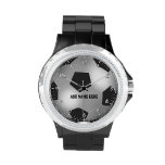 Customizable Silver Soccer Ball Wristwatches