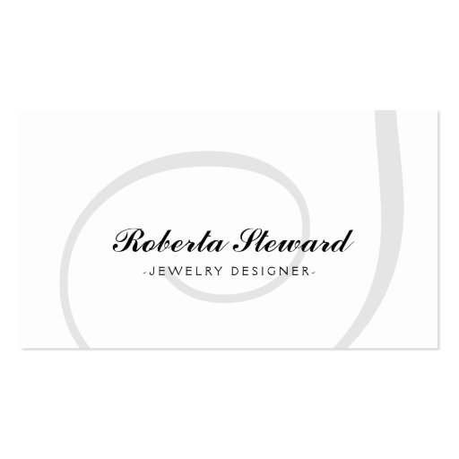 Customizable Simple Plain Jewelry Designer Card Business Card Templates (front side)