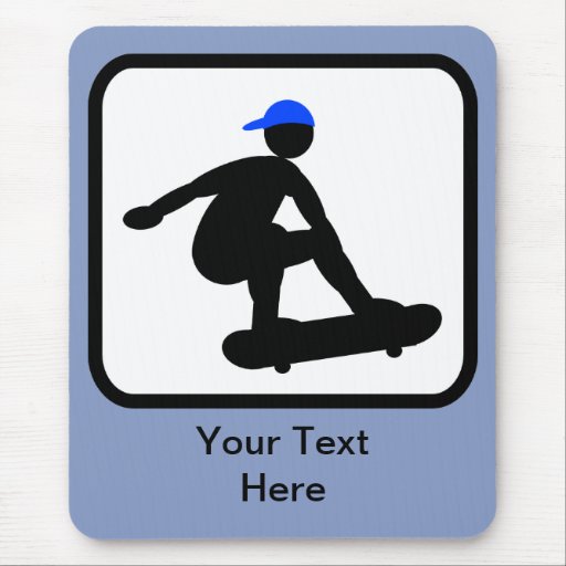 Customizable Skater on Skateboard Logo Mousepads