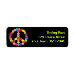 Customizable Smiley Peace Return Address Label