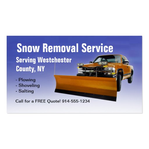 CUSTOMIZABLE Snow Plowing Business Cards (back side)