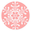 Customizable Snowflake Round Stickers by thepapershoppe Customizable Snowflake Round Stickers