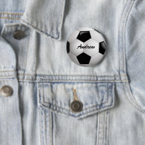 Customizable Soccer Ball Pinback Buttons