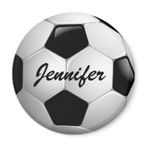 Customizable Soccer Ball Refrigerator Magnet