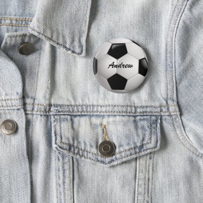 Customizable Soccer Ball Pinback Buttons