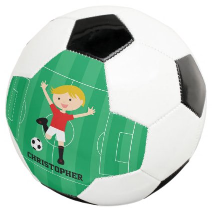 Customizable Soccer Boy 1 Red and White