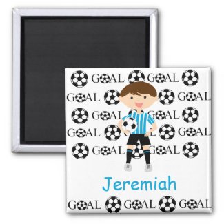 Customizable Soccer Boy Goal 1 Magnet magnet