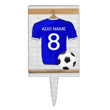Customizable Soccer Jersey (blue) Keychain Rectangular Cake Toppers