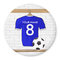 Customizable Soccer Shirt (blue) Magnet