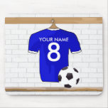 Customizable Soccer Shirt (blue) Mousepad