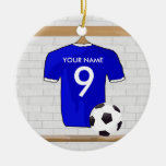Customizable Soccer Shirt (blue) Ornament Pendant