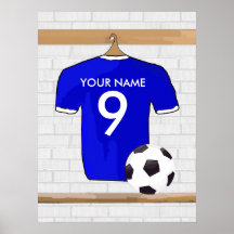 Customizable Soccer Shirt (blue) Poster