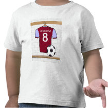 Customizable Soccer Shirt (claret and blue) Tshirt