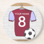 Customizable Soccer Shirt (claret andblue) Coaster