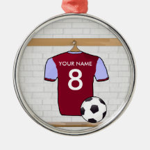 Customizable Soccer Shirt (claret) Star Ornament