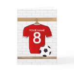 Customizable Soccer Shirt (red) Birthday card