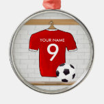 Customizable Soccer Shirt (red) Pendant Christmas Tree Ornaments