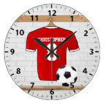 Customizable Soccer Shirt (red) Round Wallclock