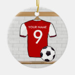 Customizable Soccer Shirt (red w) Ornament Pendant