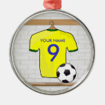Customizable Soccer Shirt (yellow) Pendant Christmas Ornament