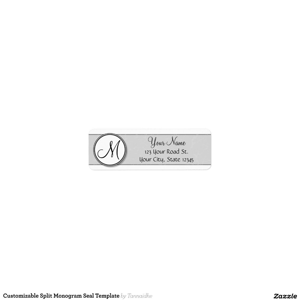 Customizable Split Monogram Seal Template Return Address Label Zazzle Monogram Return Address Label Template