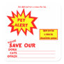Customizable Square Emergency Pet Alert Stickers