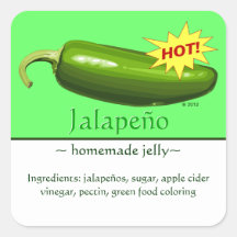 Customizable Square Jalapeño Stickers