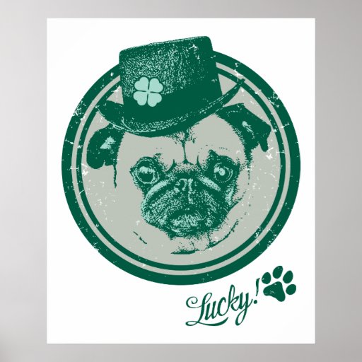 Customizable St. Patrick's Day Pug Poster