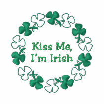 Customizable St. Pat's Day Shamrock Border embroidered shirts by naturetees Customizable St. Pat's Day Shamrock Border embroidered shirts