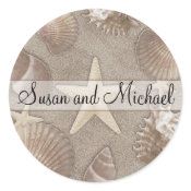 Customizable Starfish Wedding Stickers sticker
