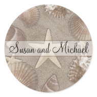 Customizable Starfish Wedding Stickers sticker