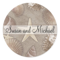 Customizable Starfish Wedding Stickers
