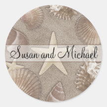 Customizable Starfish Wedding Stickers